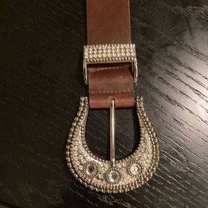 Western Bling belt 35”waist mahogany